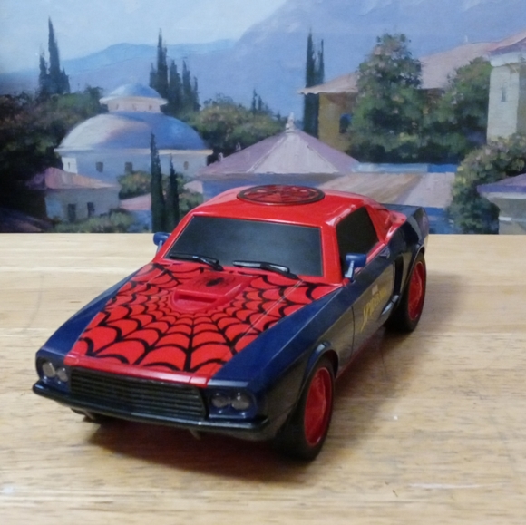 MARVEL SPIDERMAN💡Light & Sound 9" RARE VINTAGE Muscle Car,NICE 🎁 GIFT. - Picture 11 of 15